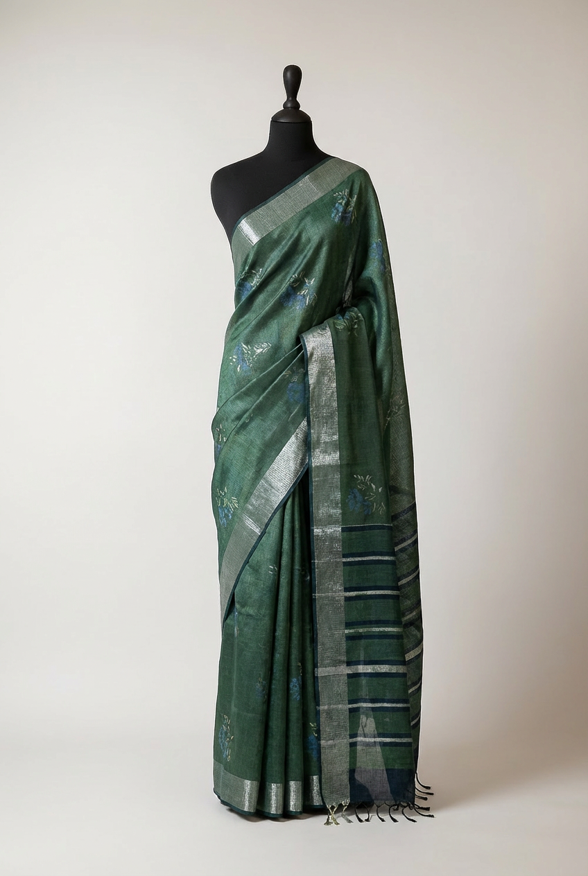 Harit Dhaara Linen Sari