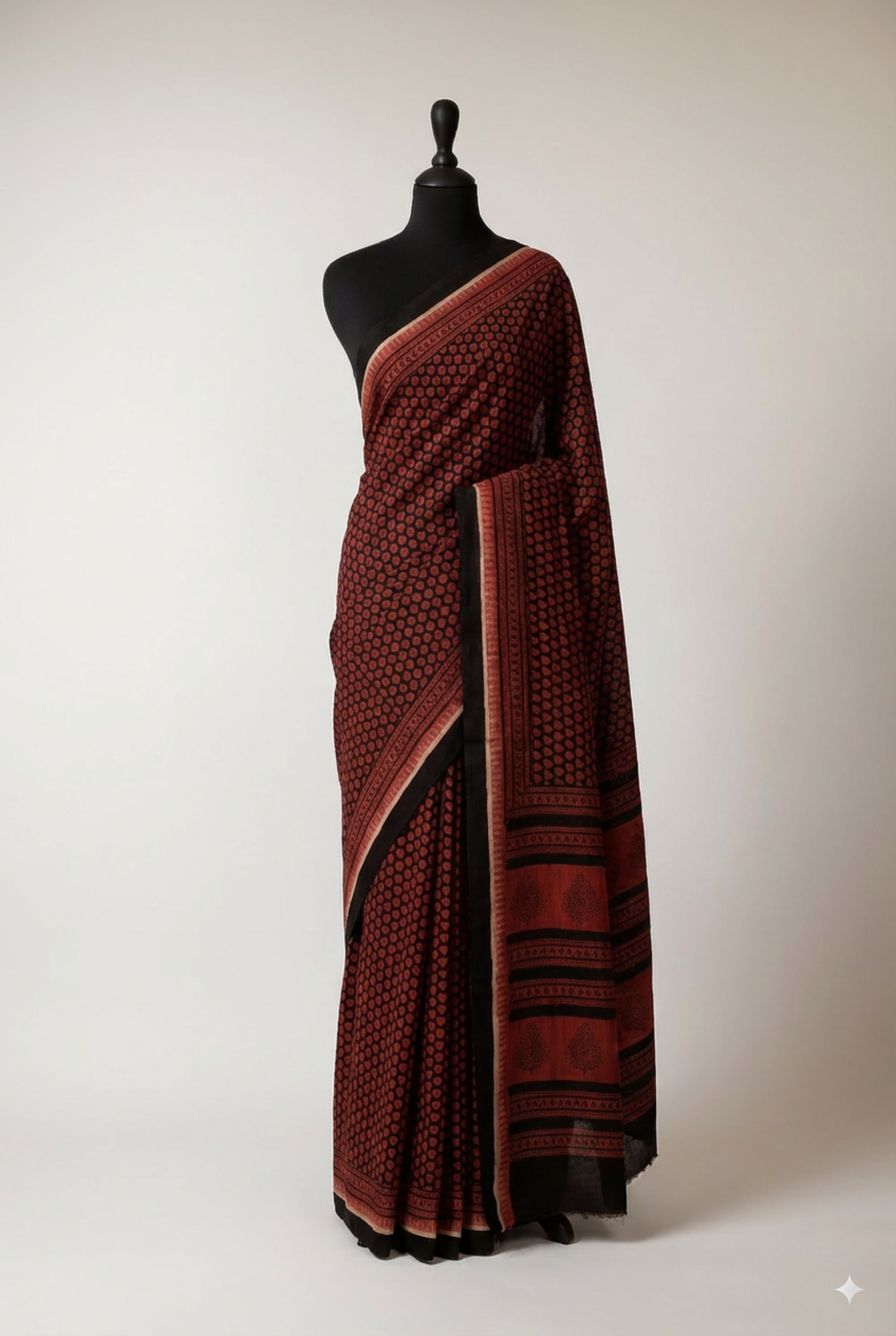 Surkh Handspun Coarse Cotton Sari