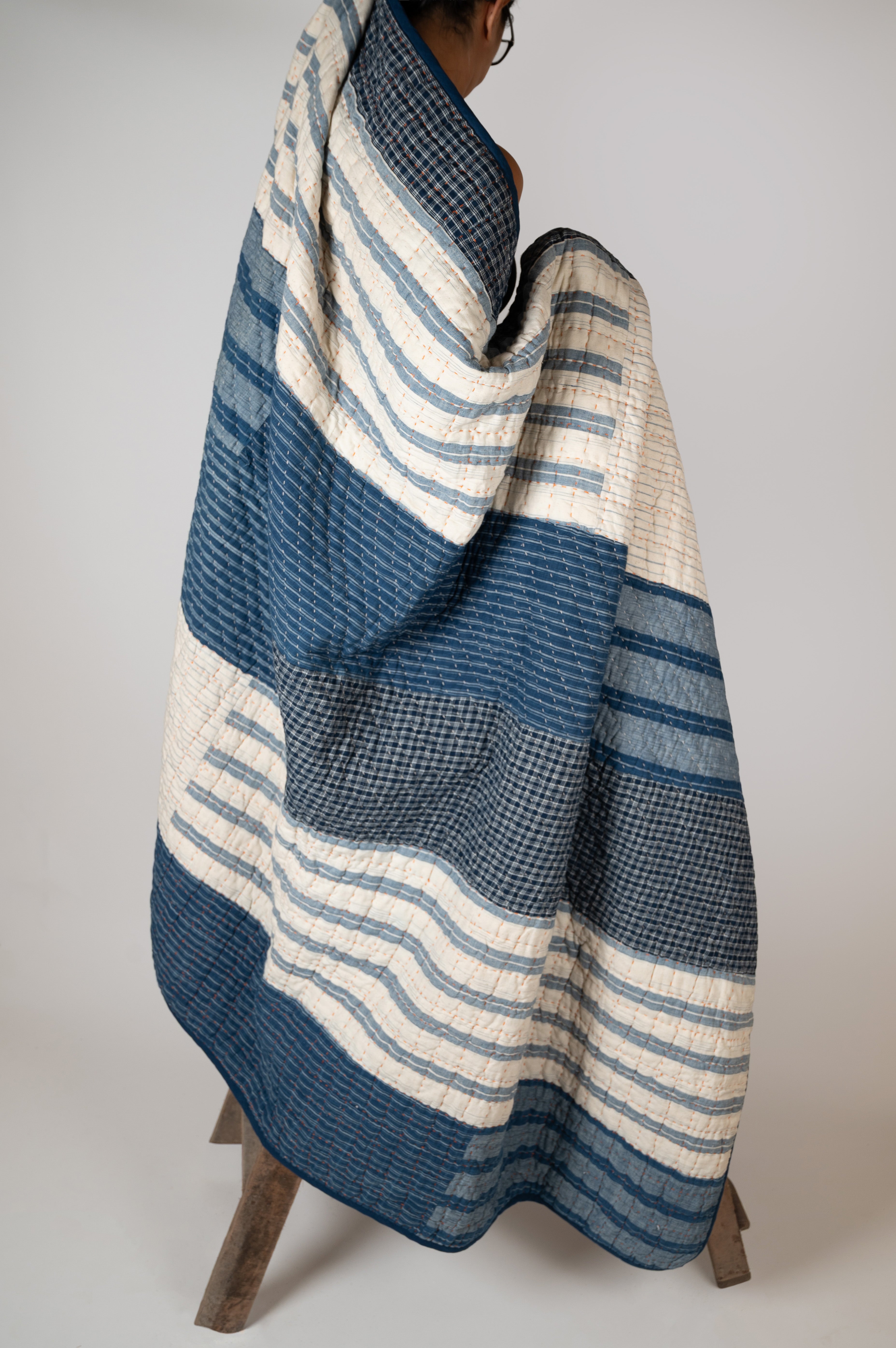 Aasman Patchwork Kantha Quilt