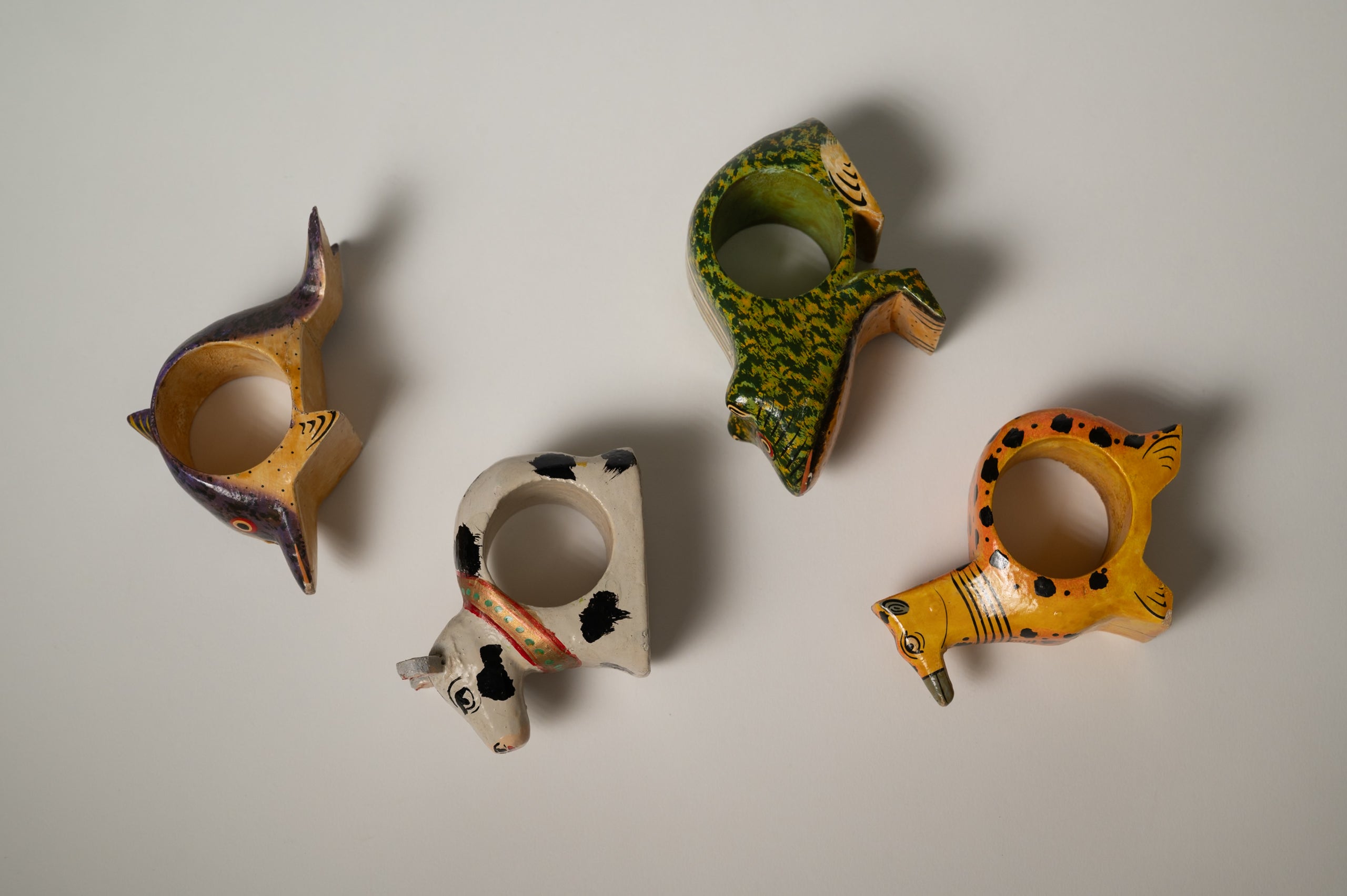 Gher Lacquer Wooden Curio Napkin Rings