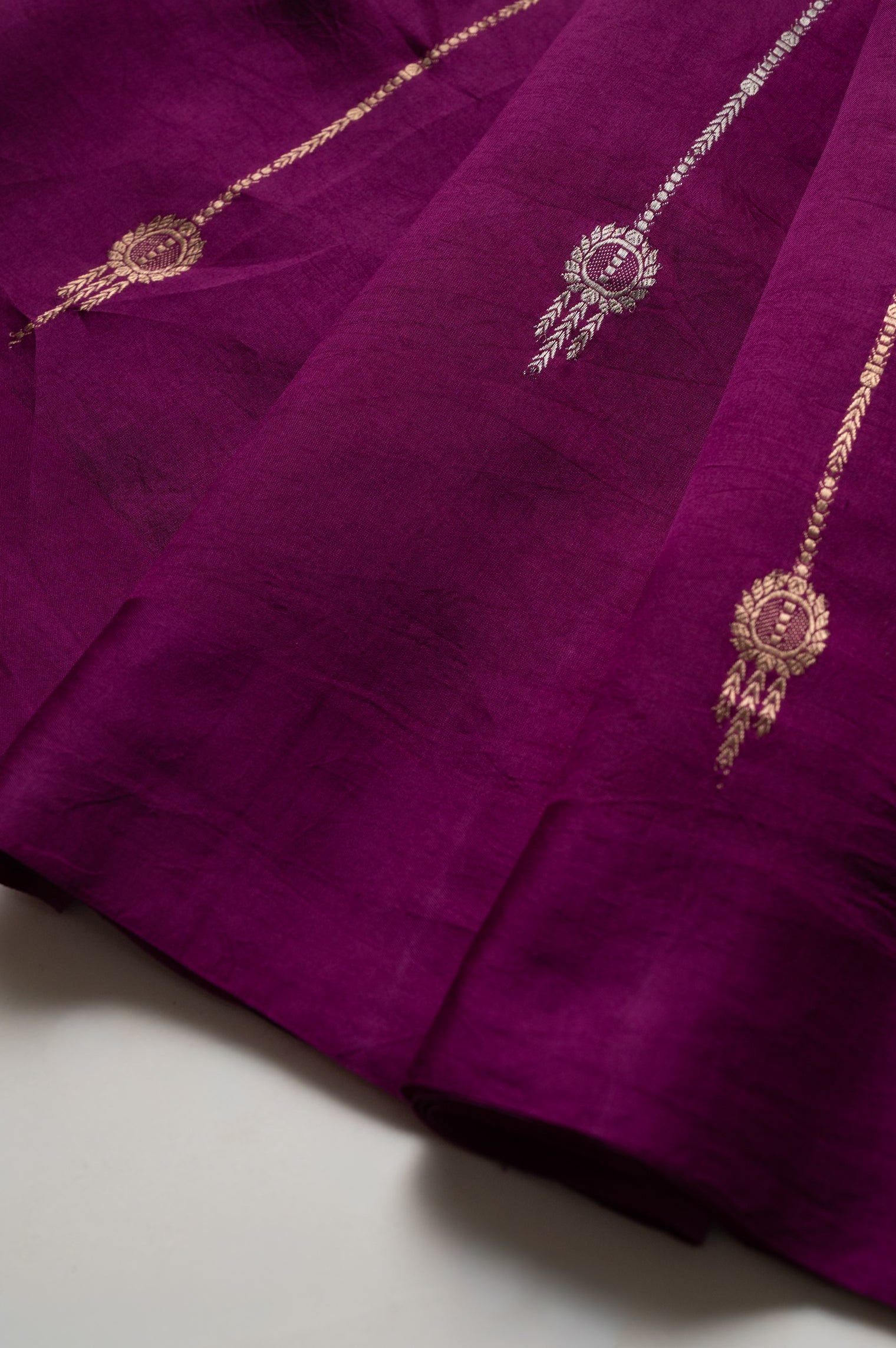 Jamun Sona-Rupa Kadwa Silk Sari