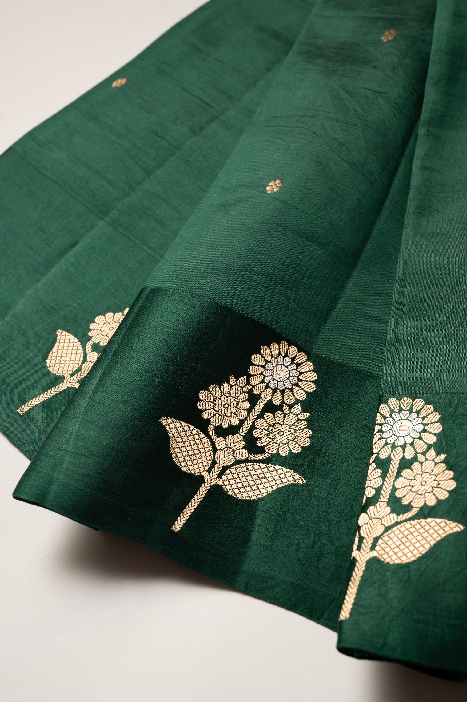 Panna Sona-Rupa Kadwa Silk Sari