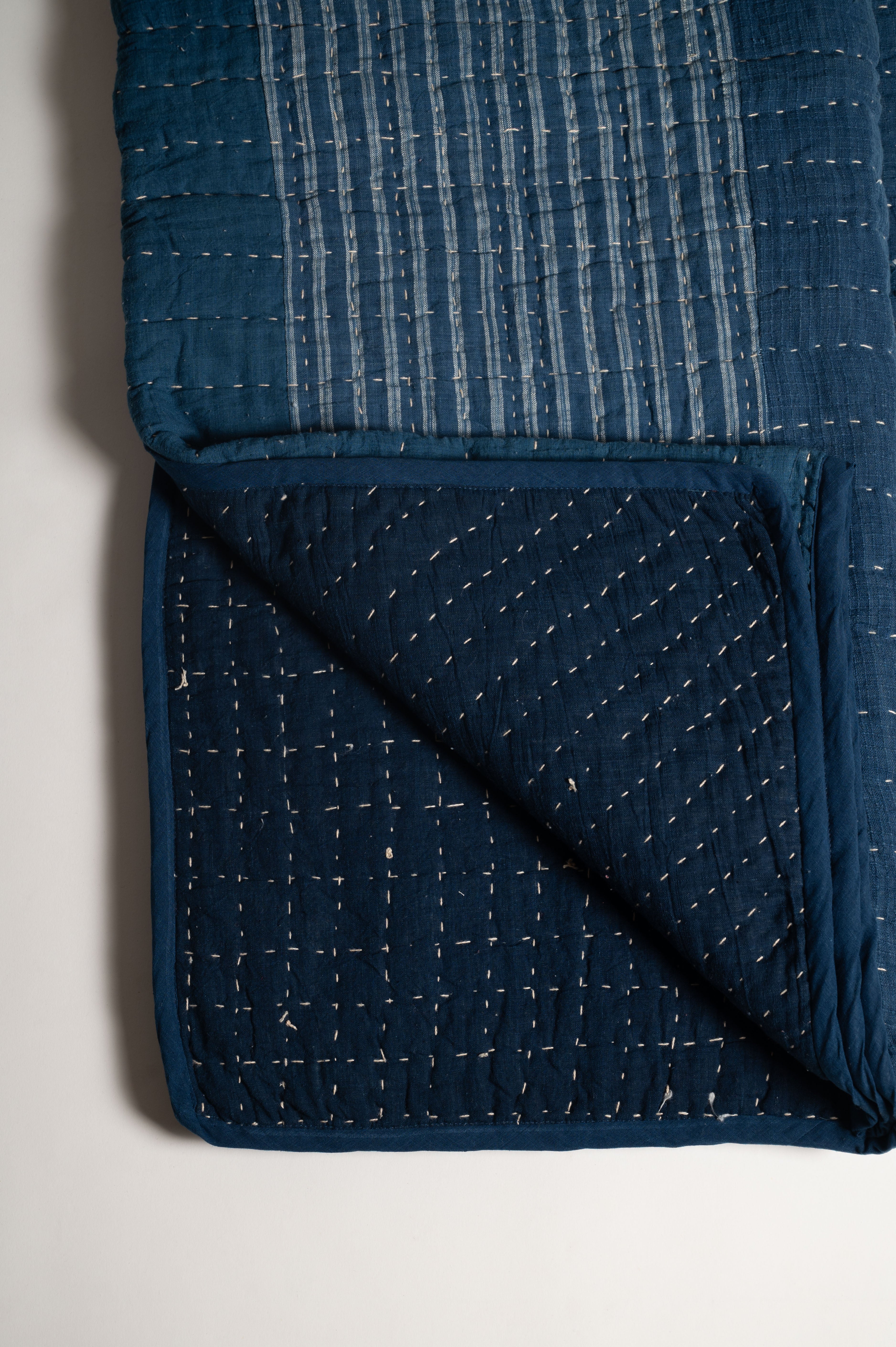 Badal Checks Kantha Quilt