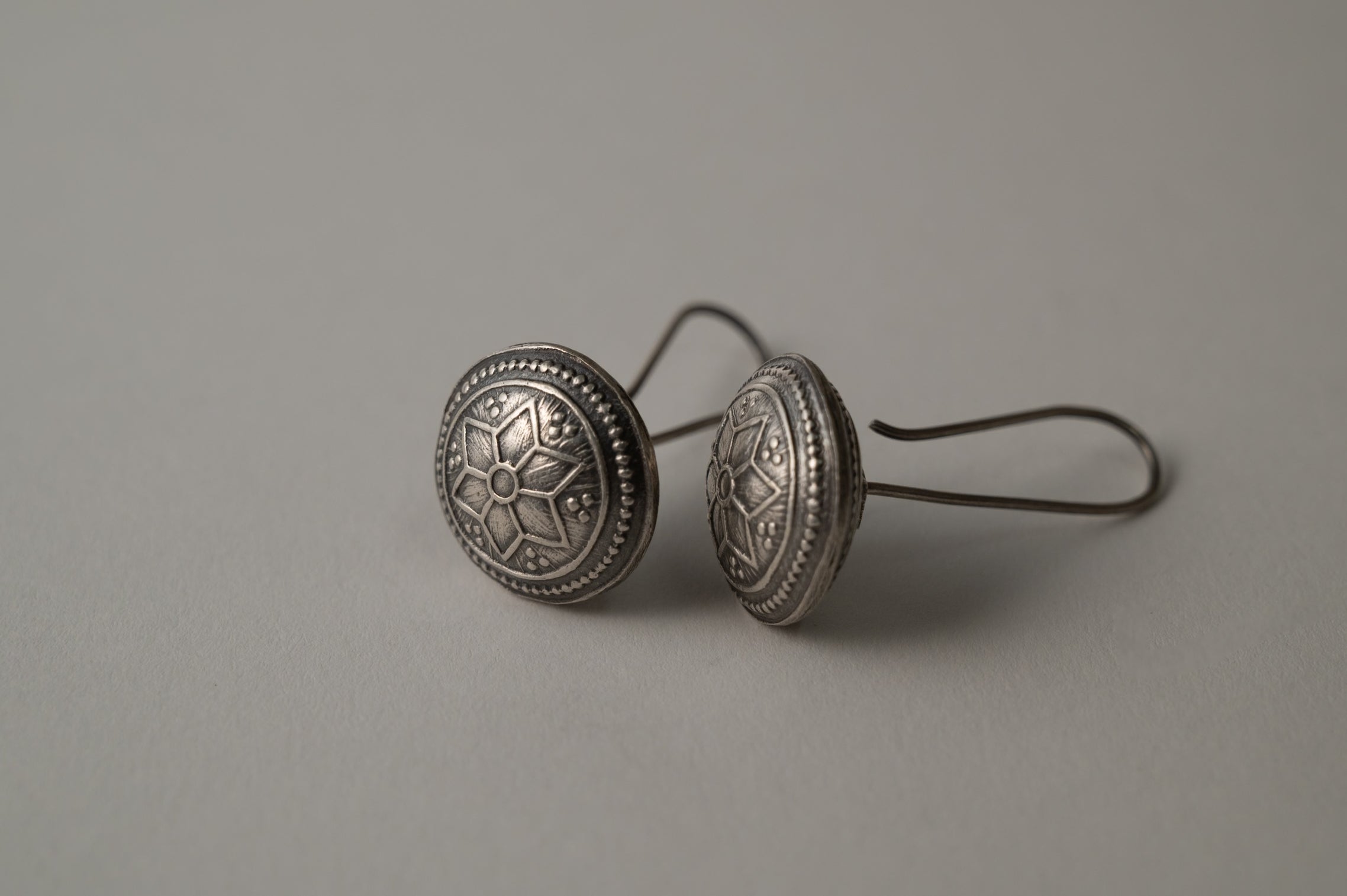 Chakri Silver Hook Earrings