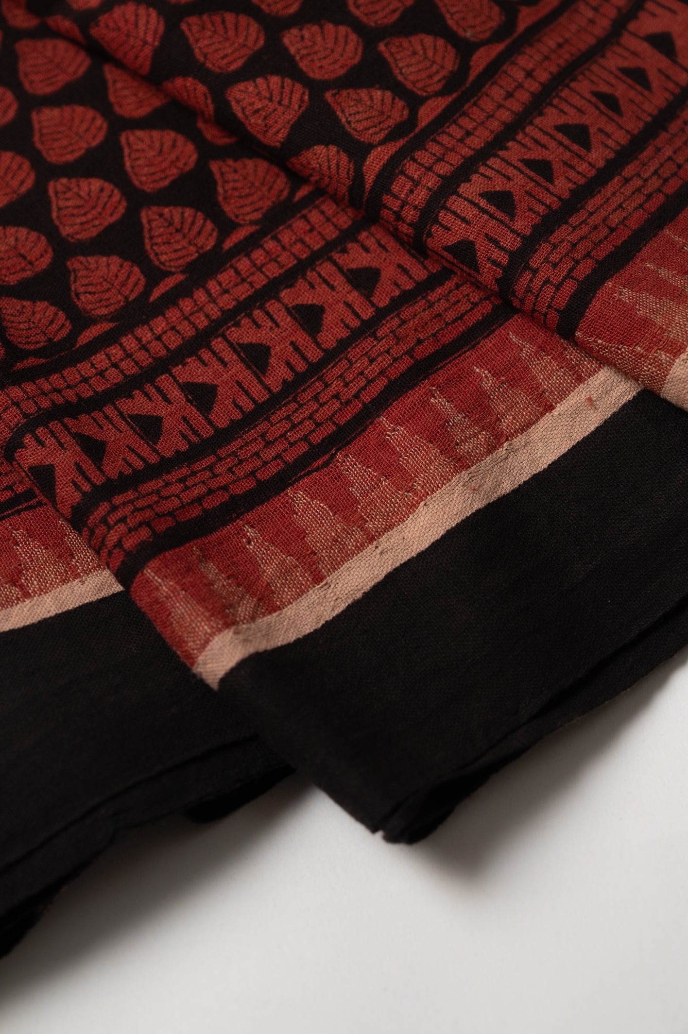 Surkh Handspun Coarse Cotton Sari