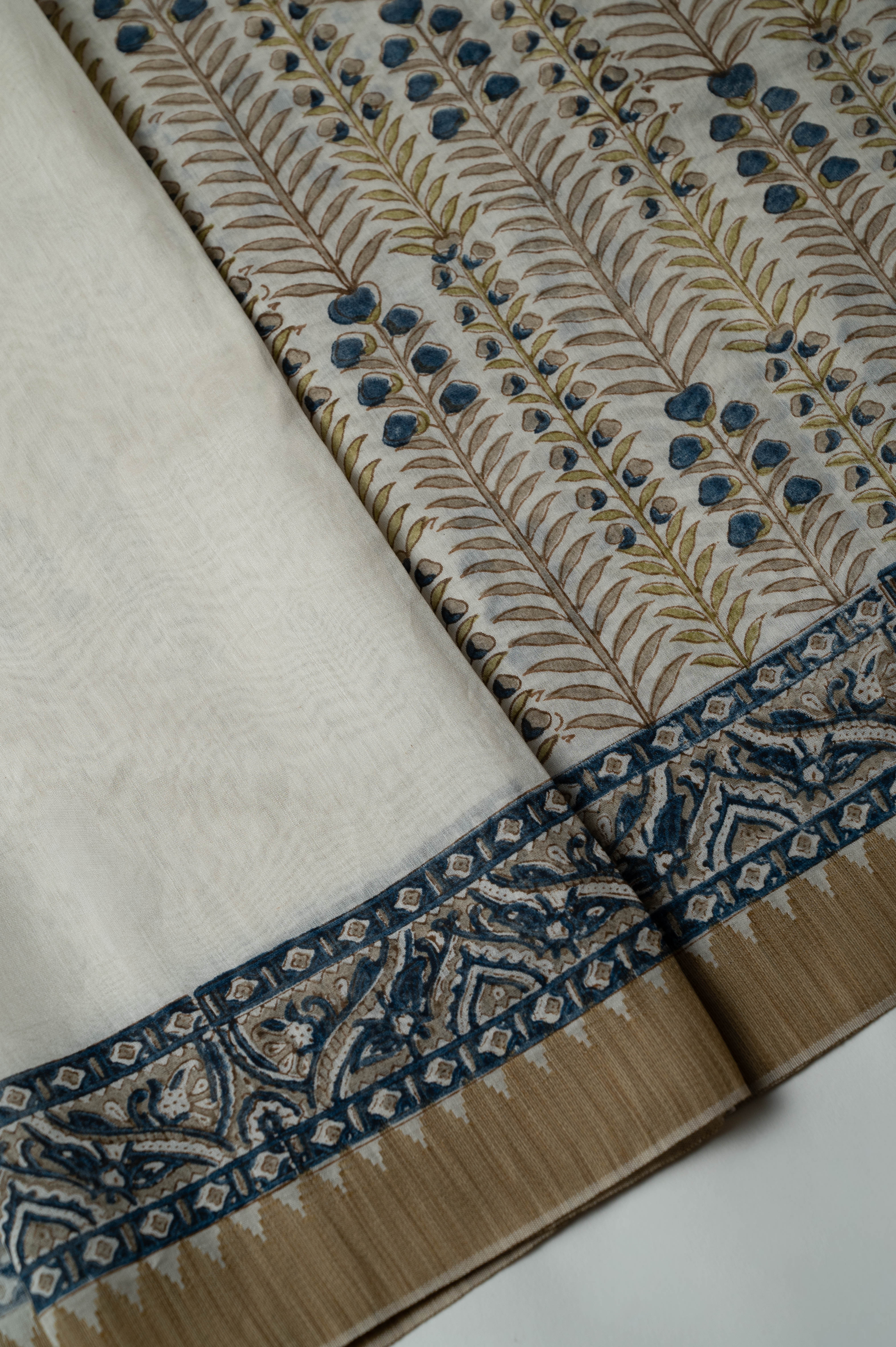 Neel Cotton Silk Sari