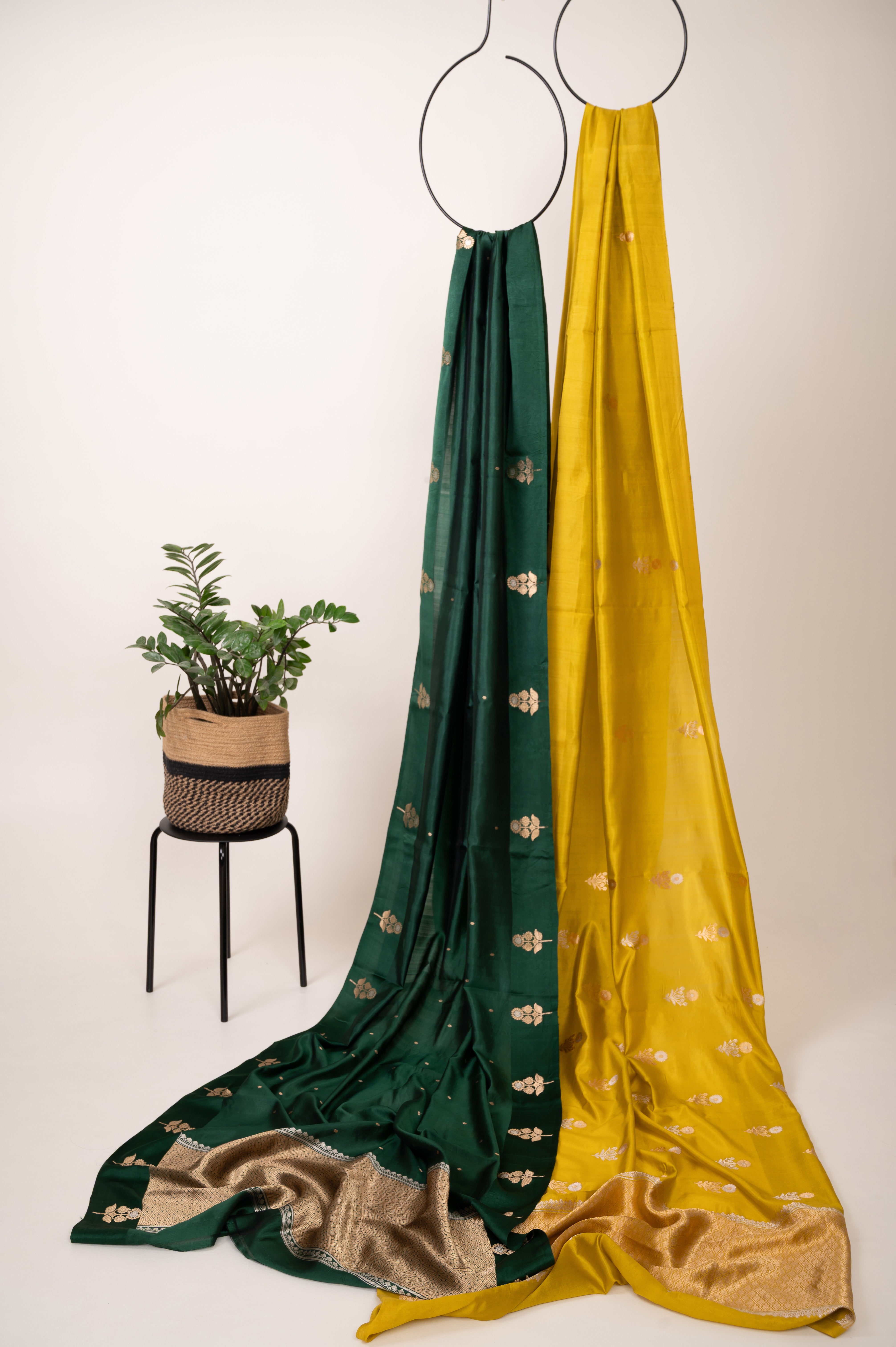 Panna Sona-Rupa Kadwa Silk Sari