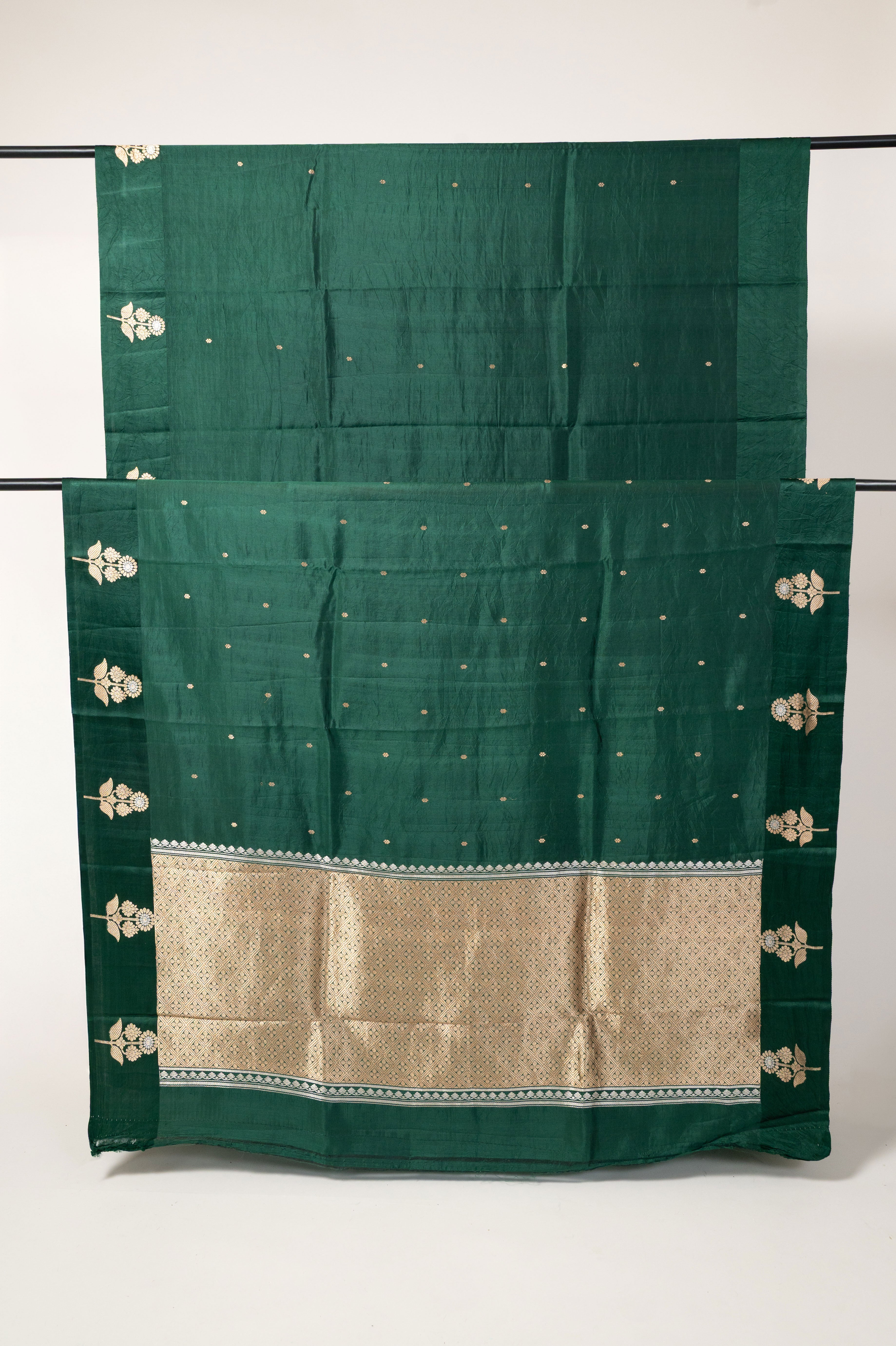 Panna Sona-Rupa Kadwa Silk Sari
