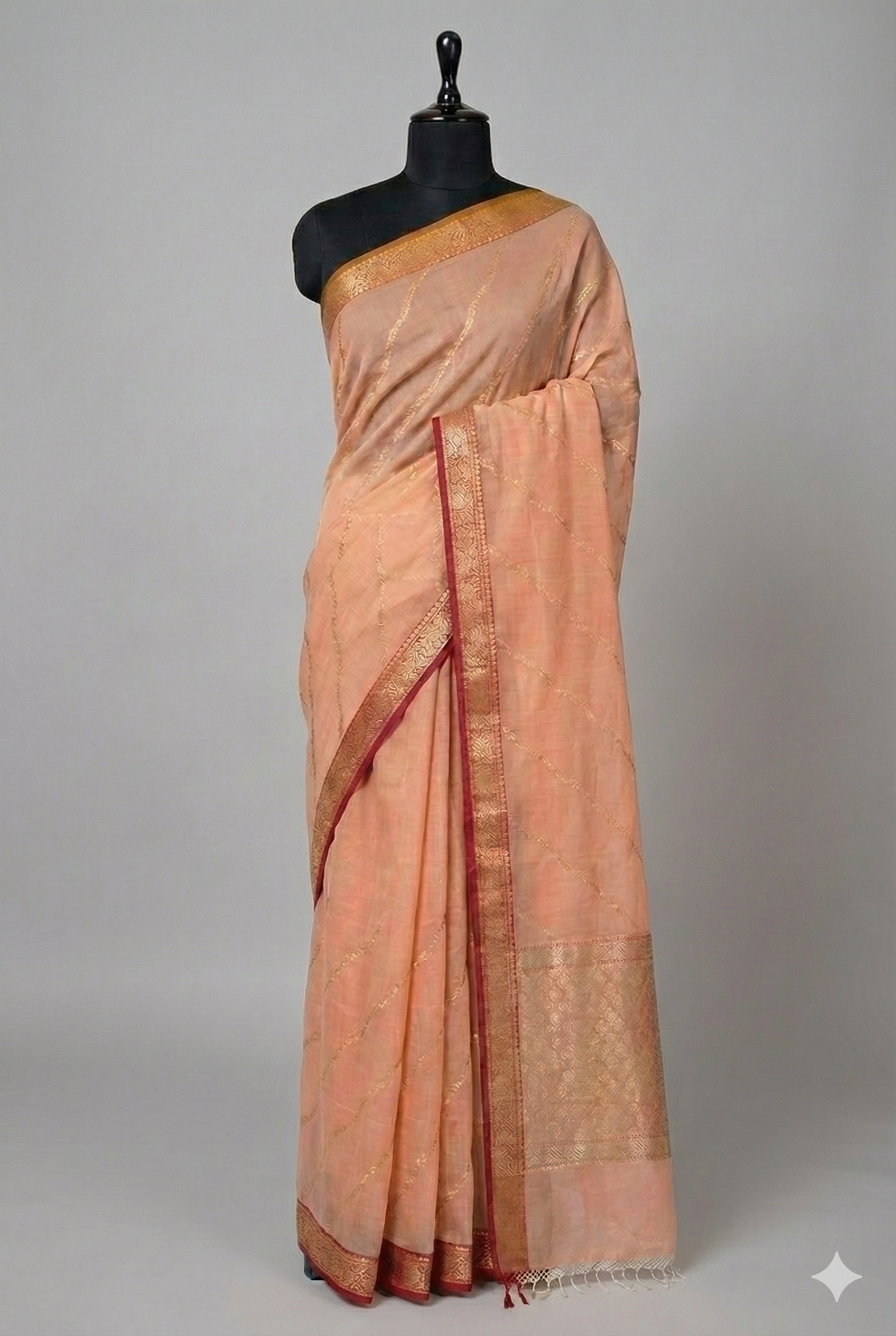 Palash Cotton Zari Sari