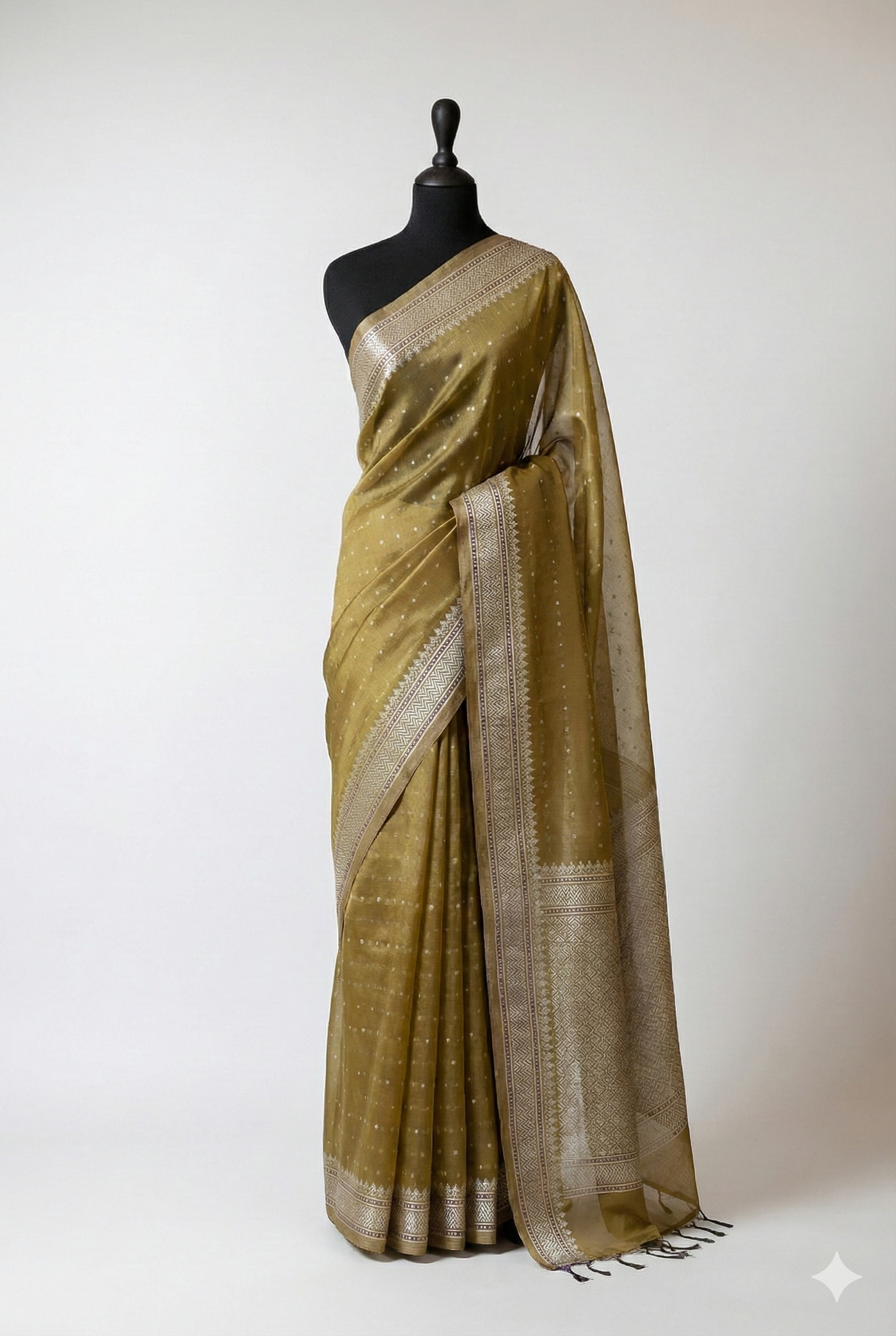 Zaitun Organza Silk Sari