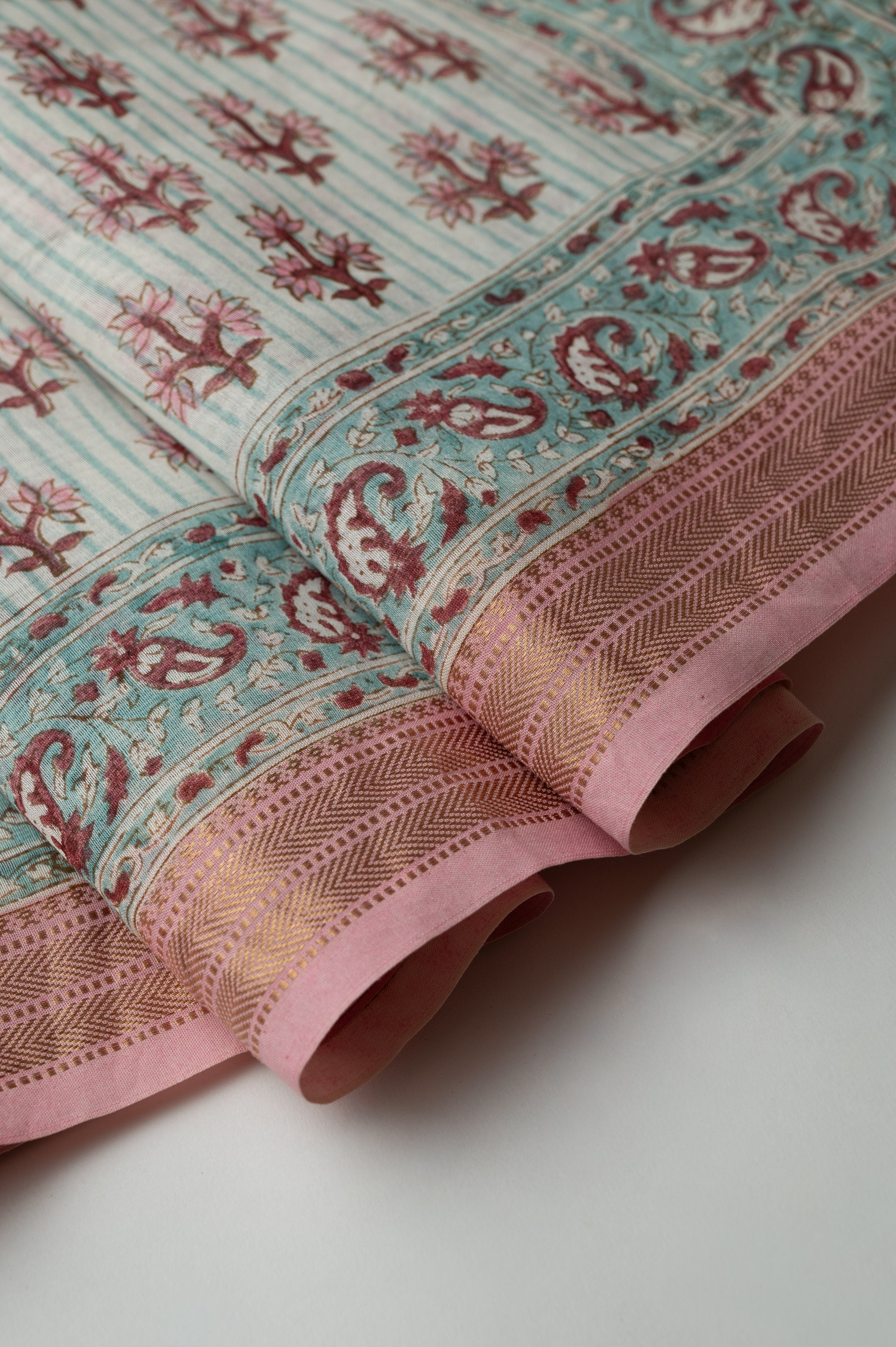 Aasmani Cotton Silk Sari