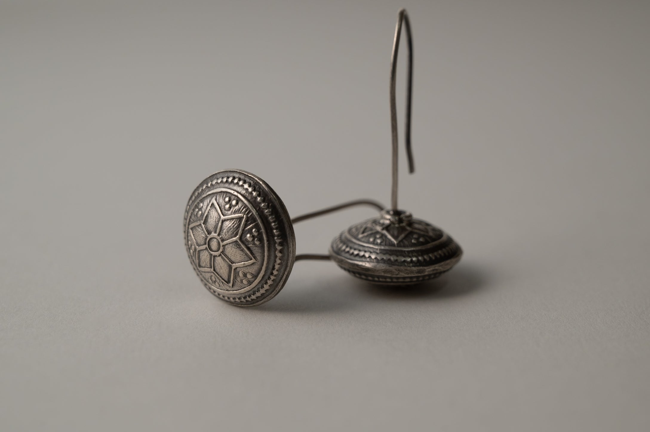 Chakri Silver Hook Earrings