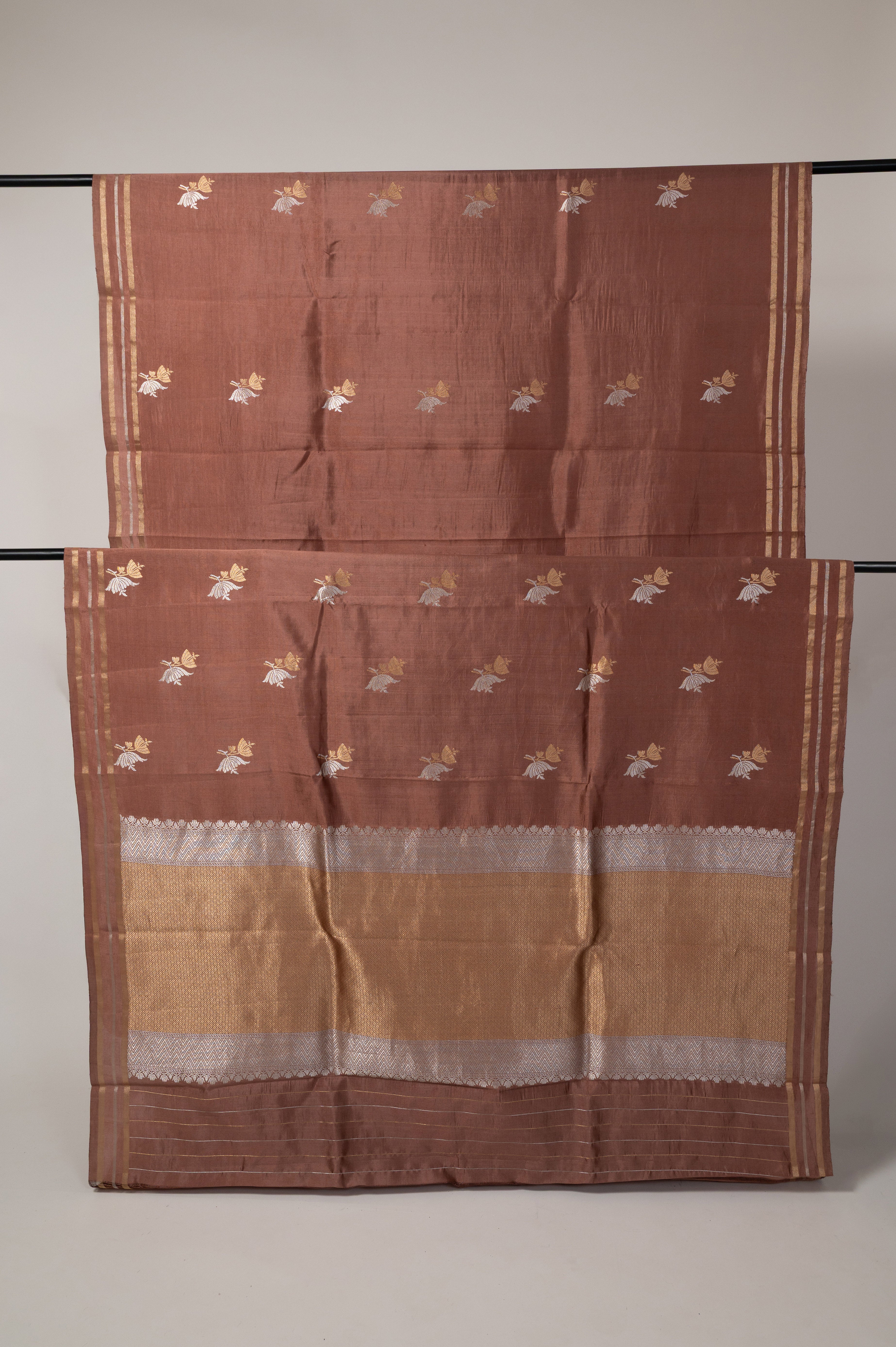 Tamra Sona-Rupa Kadwa Silk  Sari