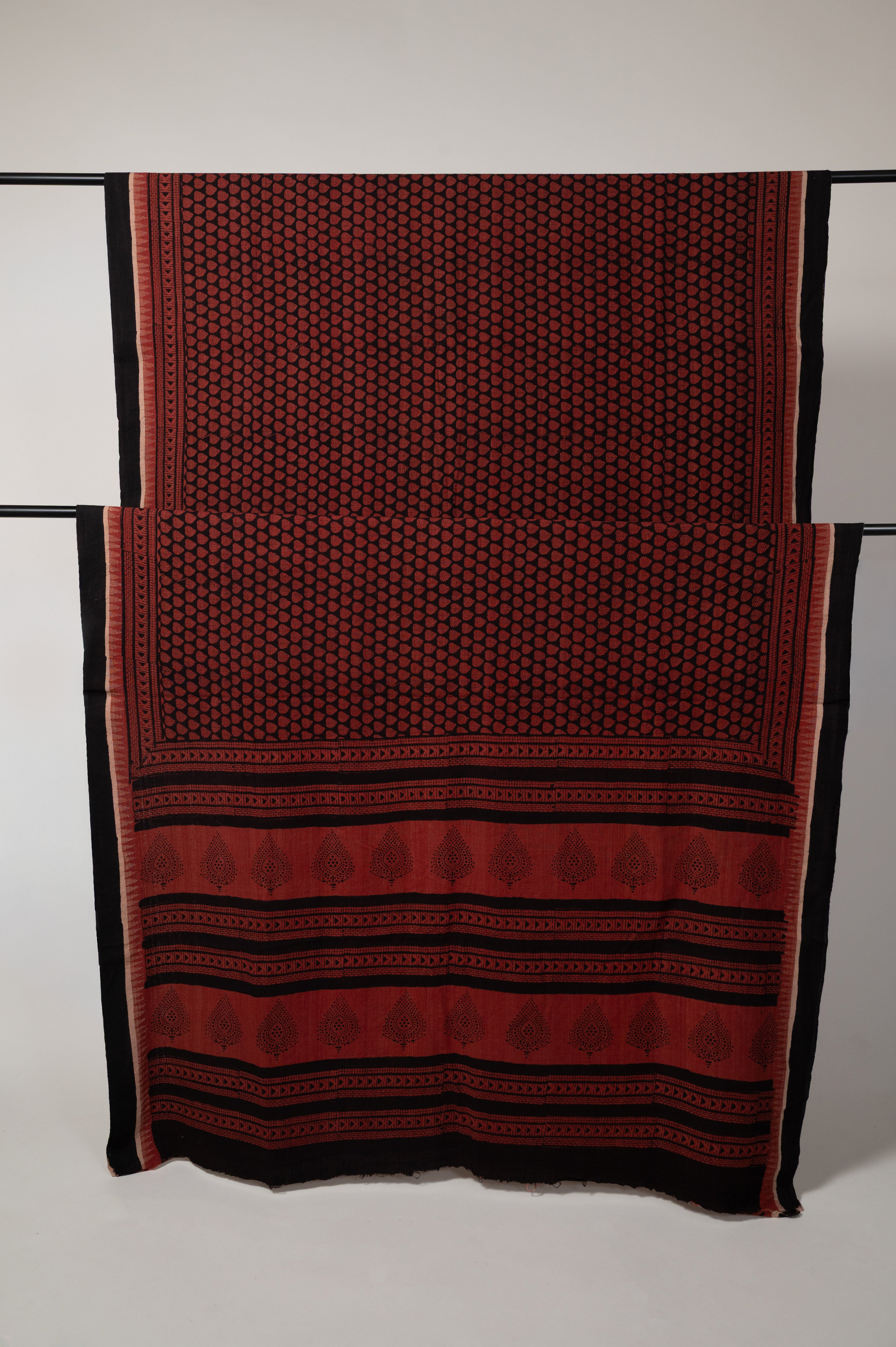 Surkh Handspun Coarse Cotton Sari
